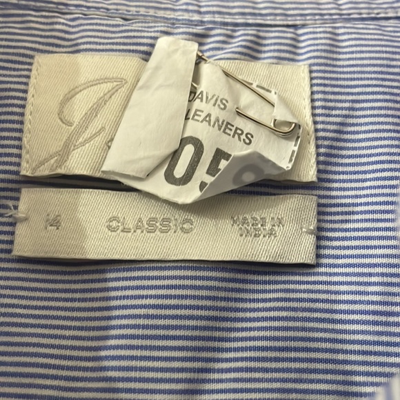 J Crew size 14 Button Down striped blouse with Ruffle Collar - Picture 4 of 4